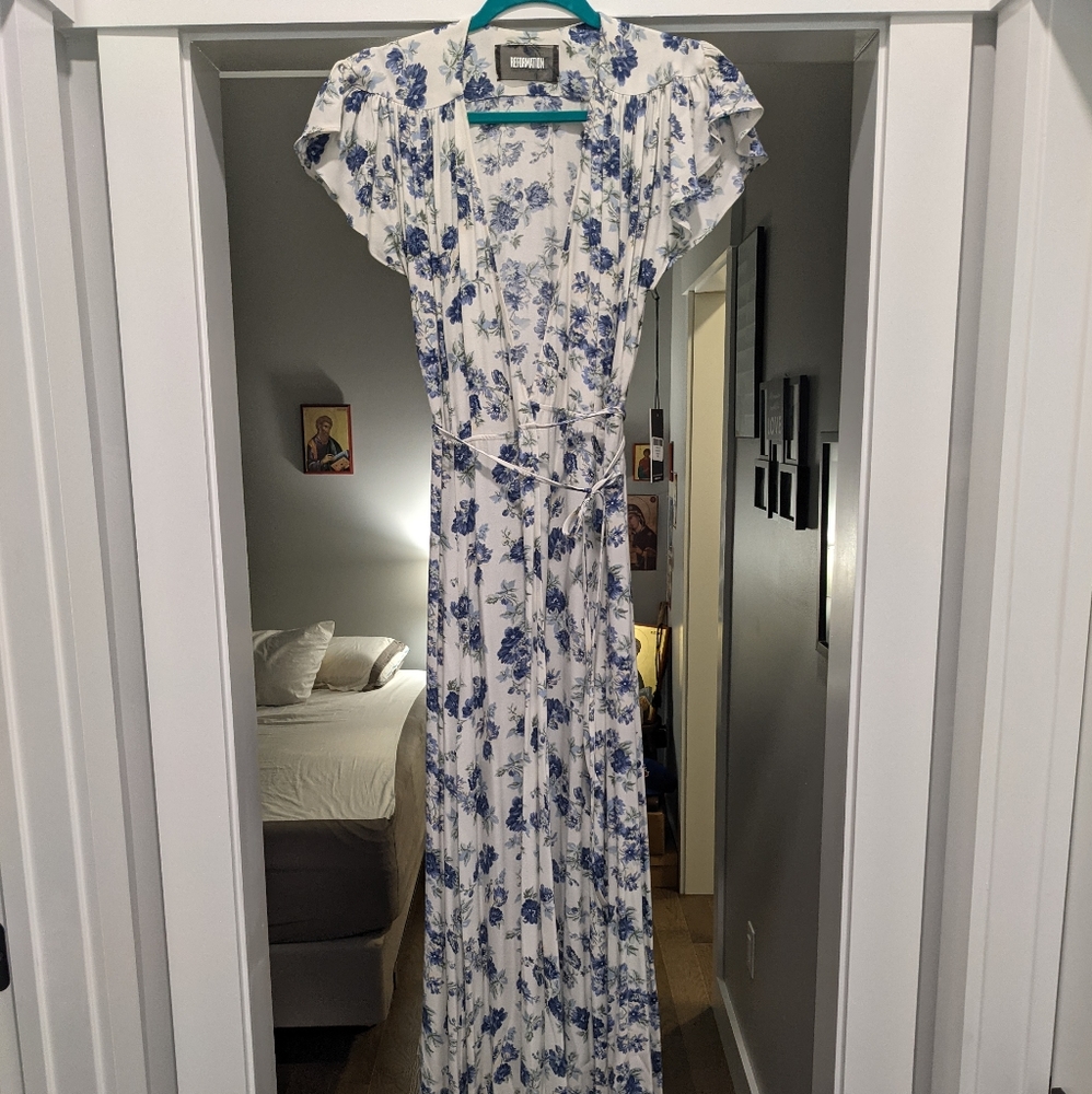 Reformation Sparrow Dress Wrap Hacienda - Picture 3 of 5
